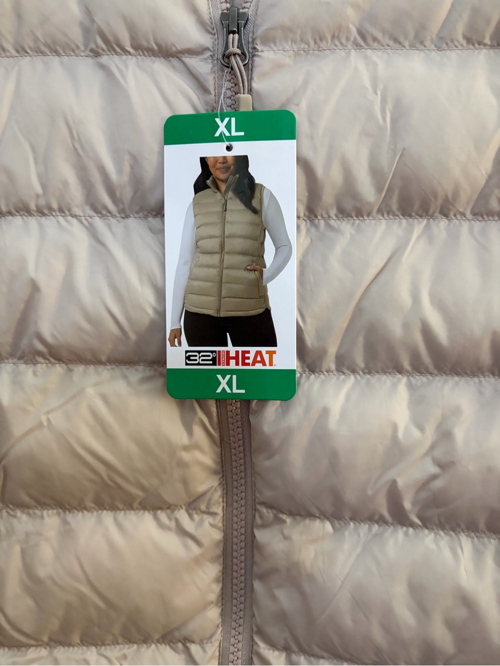 ❤️32 Degrees Womens Puffer Vest in Light Beige New with tag
